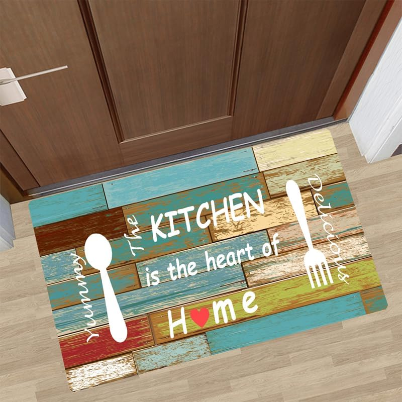 Kitchen Rugs and Mats, This Kitchen Is Seasoned with Love Kitchen Mats Set of 2, Kitchen Rug Set Non-Skid Washable, 50Cm X 80Cm + 50Cm X 120Cm (Multicolor, 50Cm X 80Cm + 50Cm X 120Cm) - Multicolor image number 5