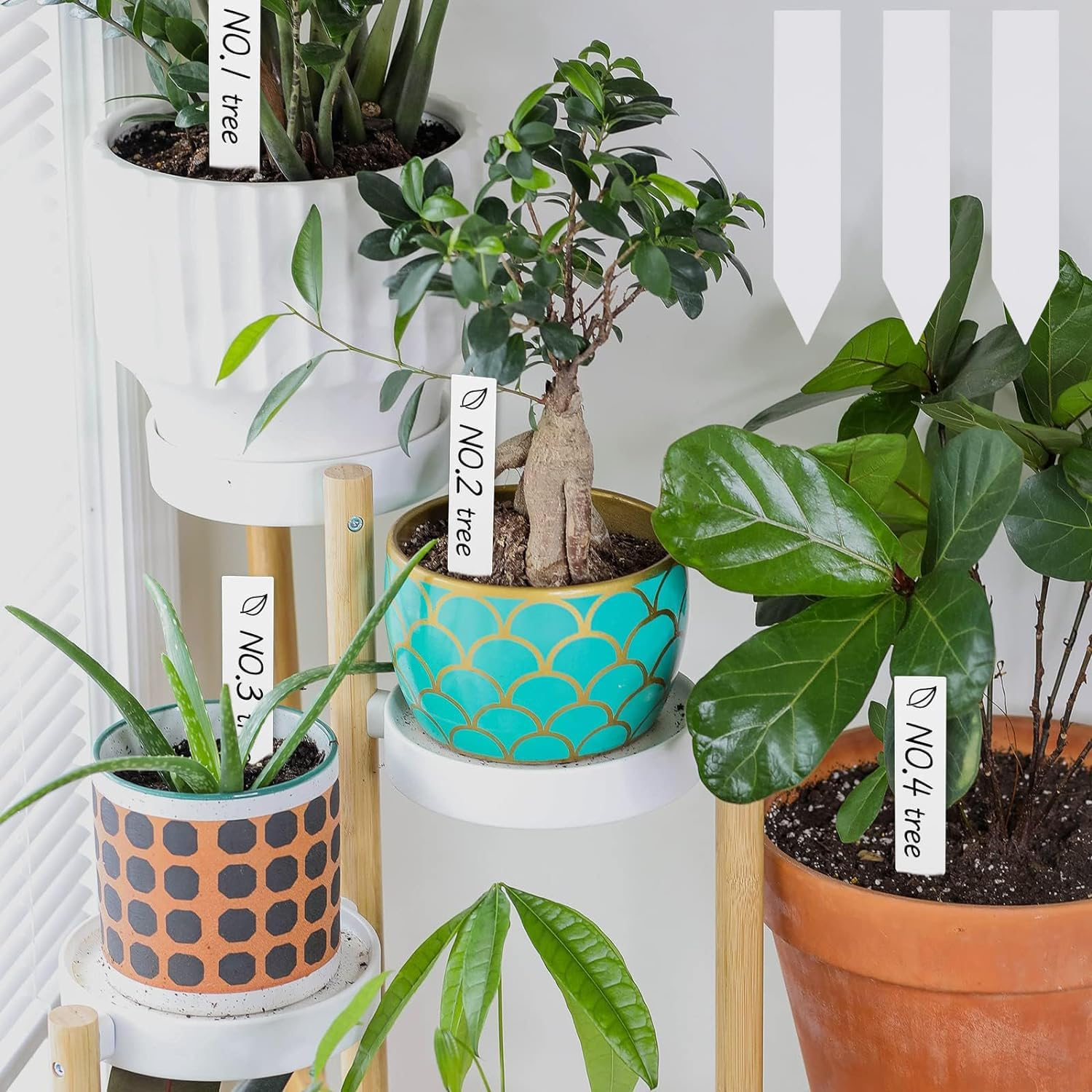 Garden Stake Tags Plant Labels Garden Labels Vegetable Gardening Sign Plastic Waterproof Plant Tags(4 Inch 100 Pcs White) image number 3