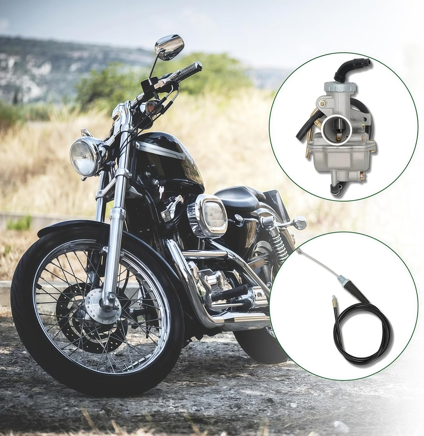 ALL-CARB Carburetor and Throttle Cable Replacement for Honda CRF80F XL70 SL70 XL75 XR80 XR80R Carb image number 4