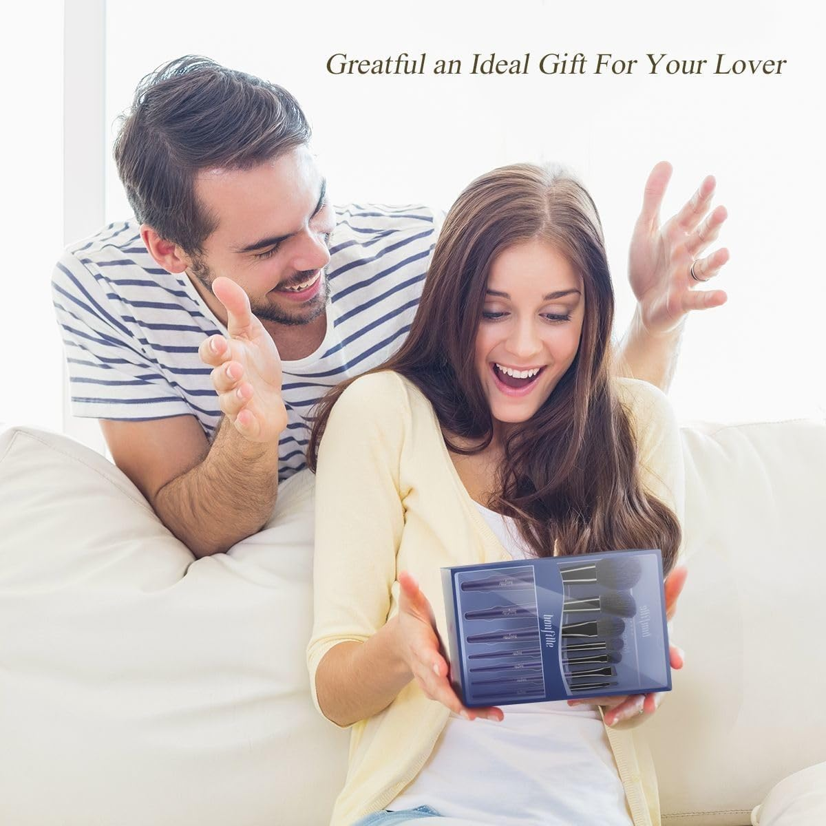 AUSWAY 7 Pcs Makeup Brushes Kit Cosmetic Eye Shadow Lip Liner Blending Beauty Set - Blue image number 1