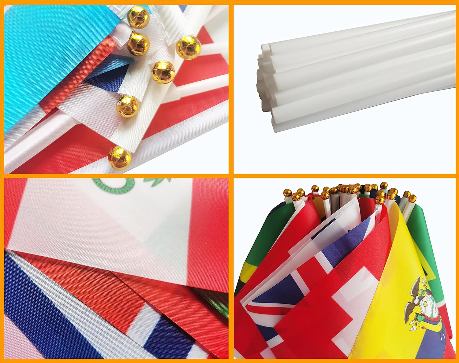 200 Countries Hand Held Flags on Stick,Small Mini International World Country Flags 5X8 Inch, World Countries on Every Continent Flag, School Sports Clubs, Decorations for Parades World Cup image number 1