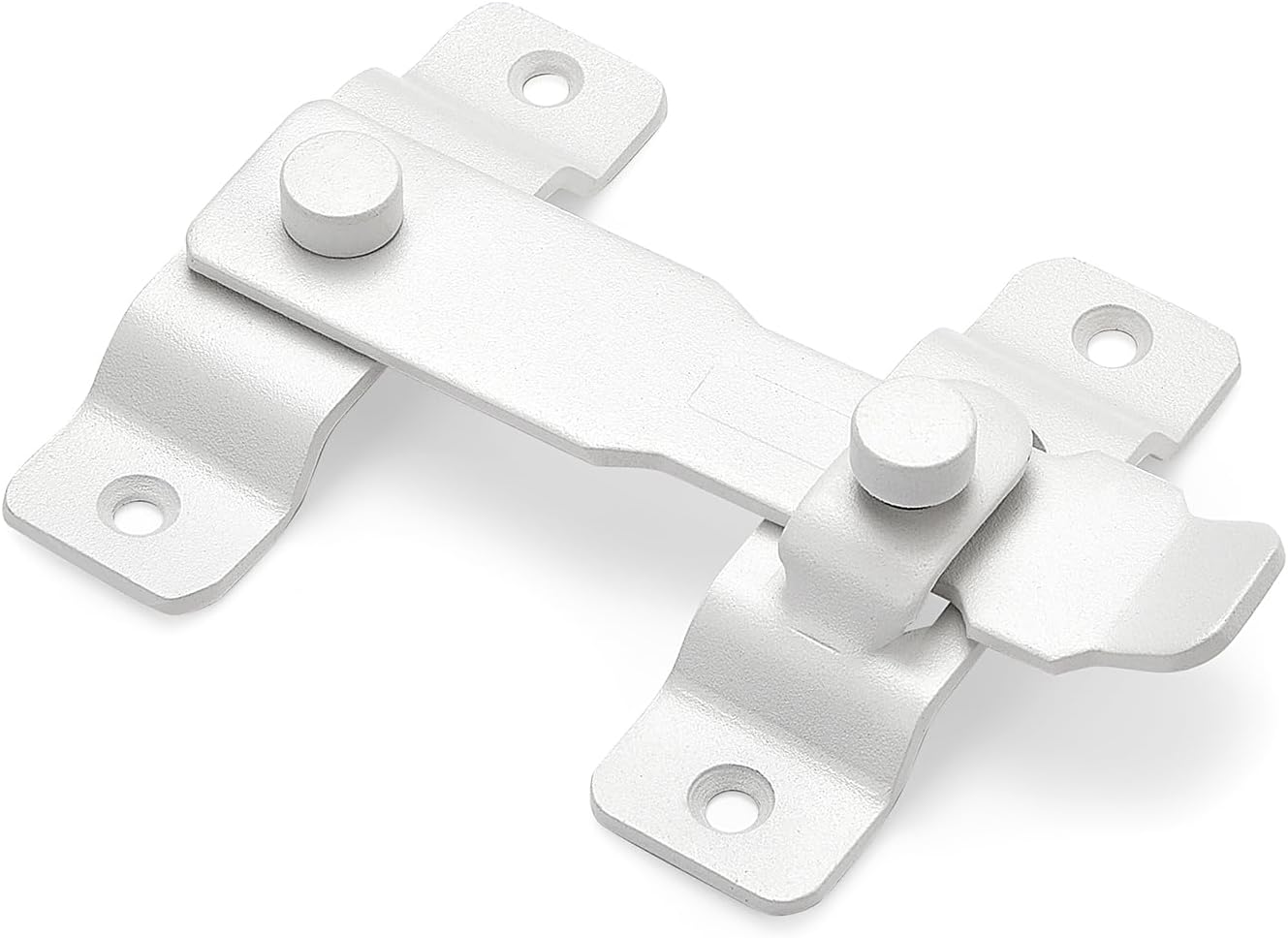 2 Packs Barn Door Latches，4.33&rdquo;X 3.23&rdquo; Matte White Stainless Steel Barn Gate Flip Door Latch Bi-Fold Door Lock,Sliding Door Antique Lock Gate Latches Wine Cabinet Closet Door Latches image number 3