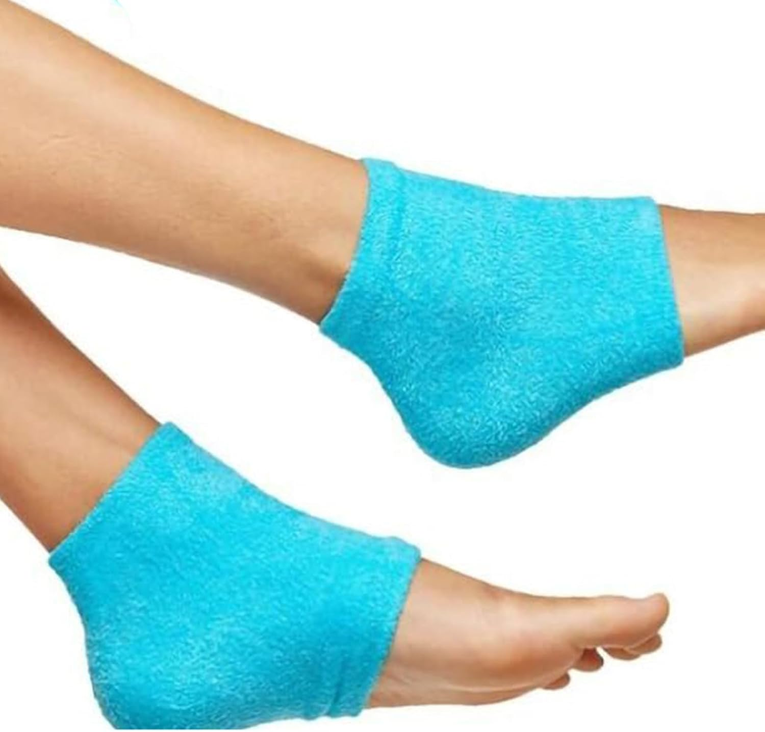 Gel Heel Socks, 2X Soft Heel Socks, Warm Heel Support Pack Wrap for Foot, Moisturizing Fuzzy Sleep Socks for Dry Heels Overnight