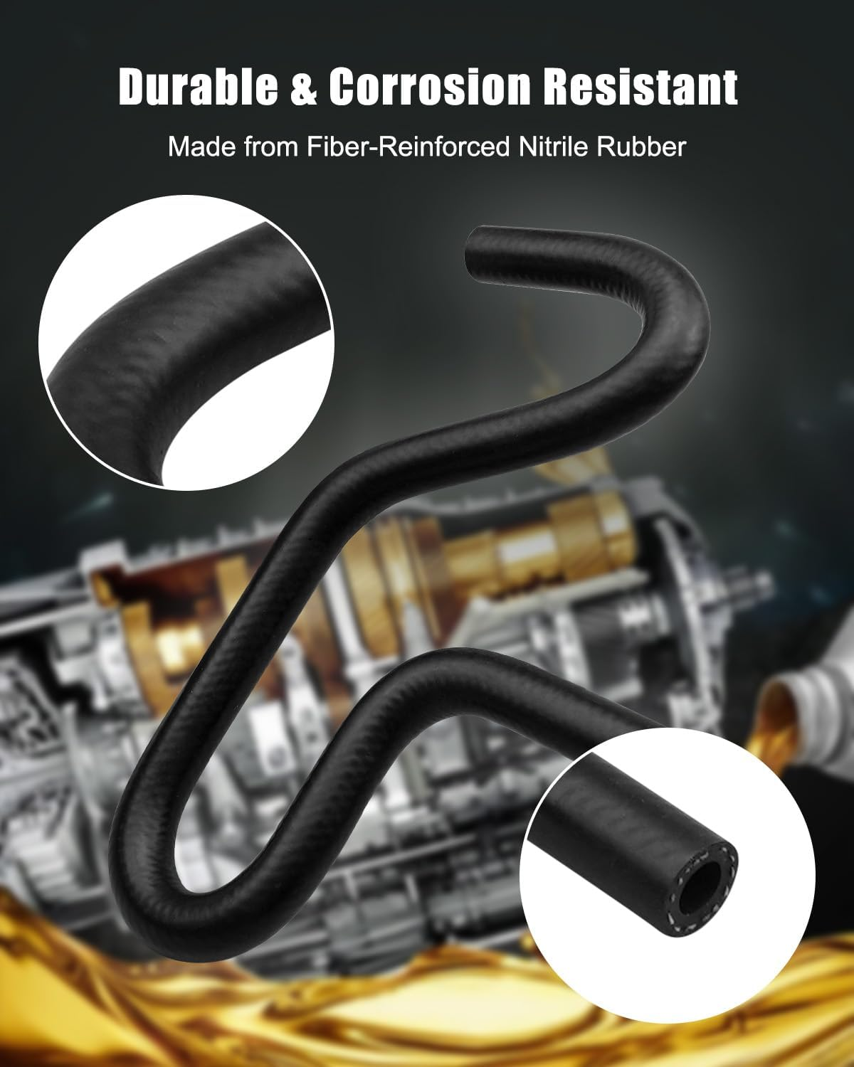 5/16" (7.6Mm) U-Cut Molded Rubber Fuel Line Hose Elbow 45&deg; 90&deg; 135&deg; and 180&deg; Bends, Preformed Bend Flexible Fuel Line Tubing for Trucks Racing Cars Boats image number 3
