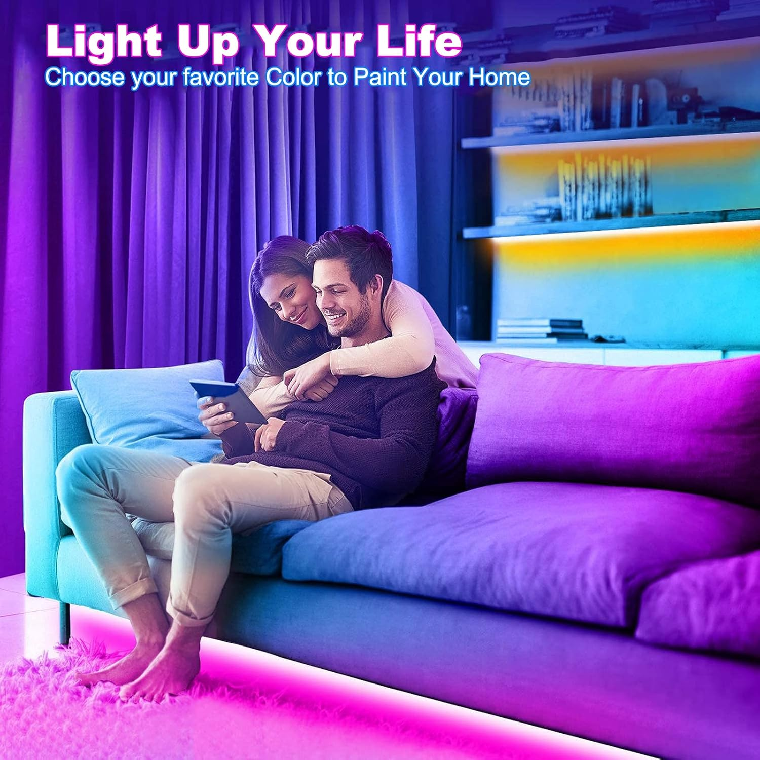 20M Bluetooth Led Strips Light Music Sync ALED LIGHT 2X10M Flexible Color Changing RGB 5050 12V Rope Light Strips Kit with IR Remote&App Control Non-Waterproof for Party,Home,Diy Decoration image number 4
