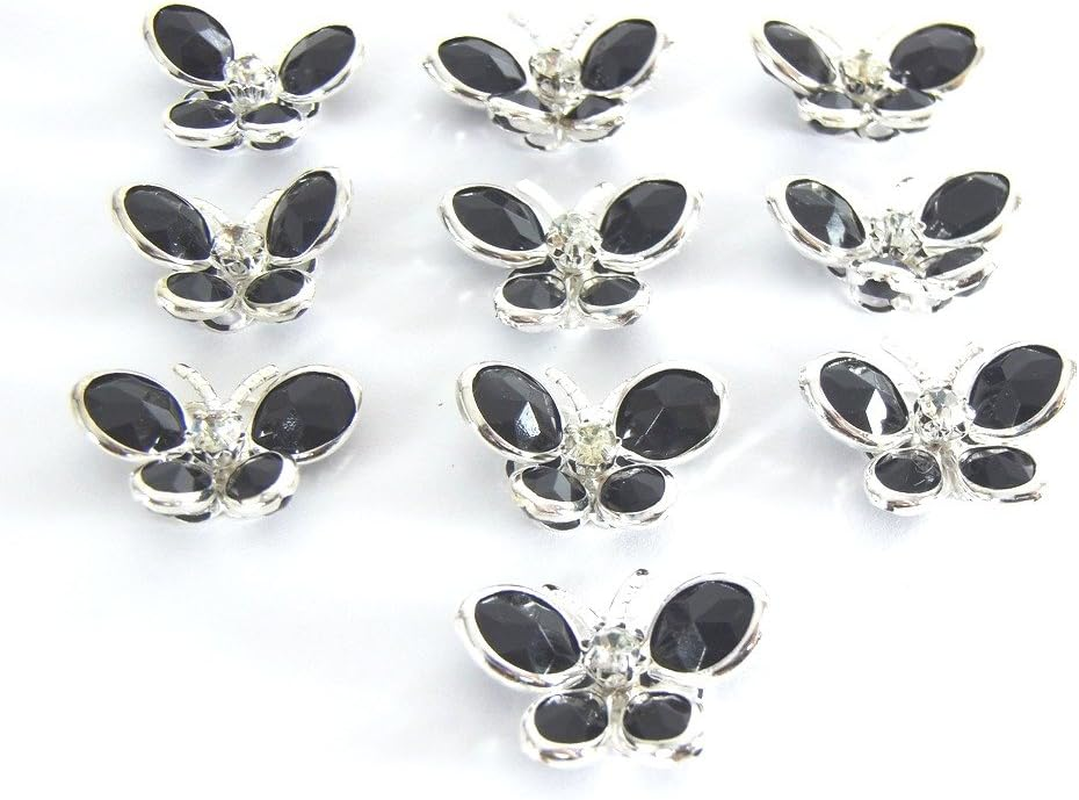 Camellia Parts SA-P858 Pink Butterfly Set of 10, 0.9 X 0.7 Inches (22 X 17 Mm)