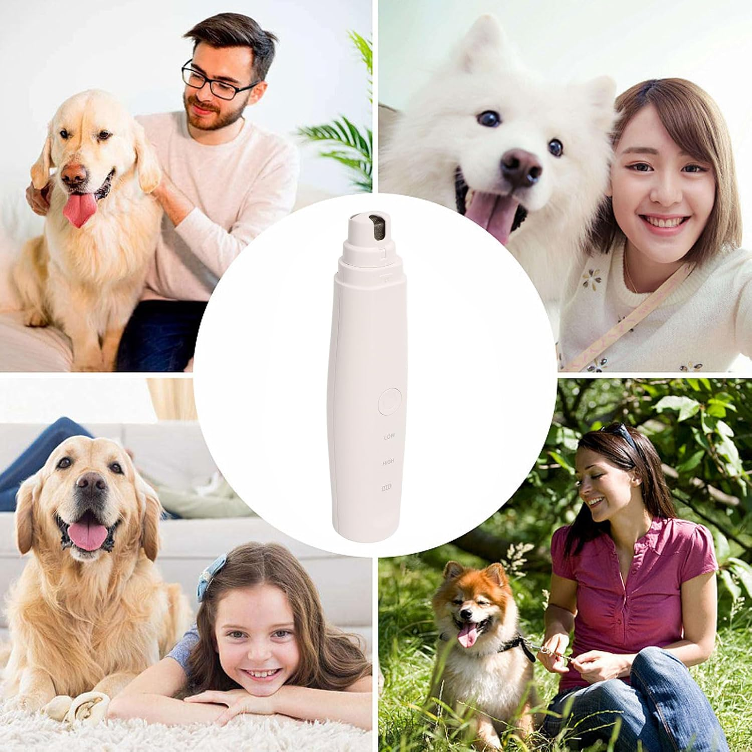 KJAOYU Dog Nail Grinder,Rechargeable Dog Nail Trimmers,Pet Nail Grinder Rechargeable 2 Speed Electric Dog Cat Nail Trimmer Painless Paws Grooming Device image number 5