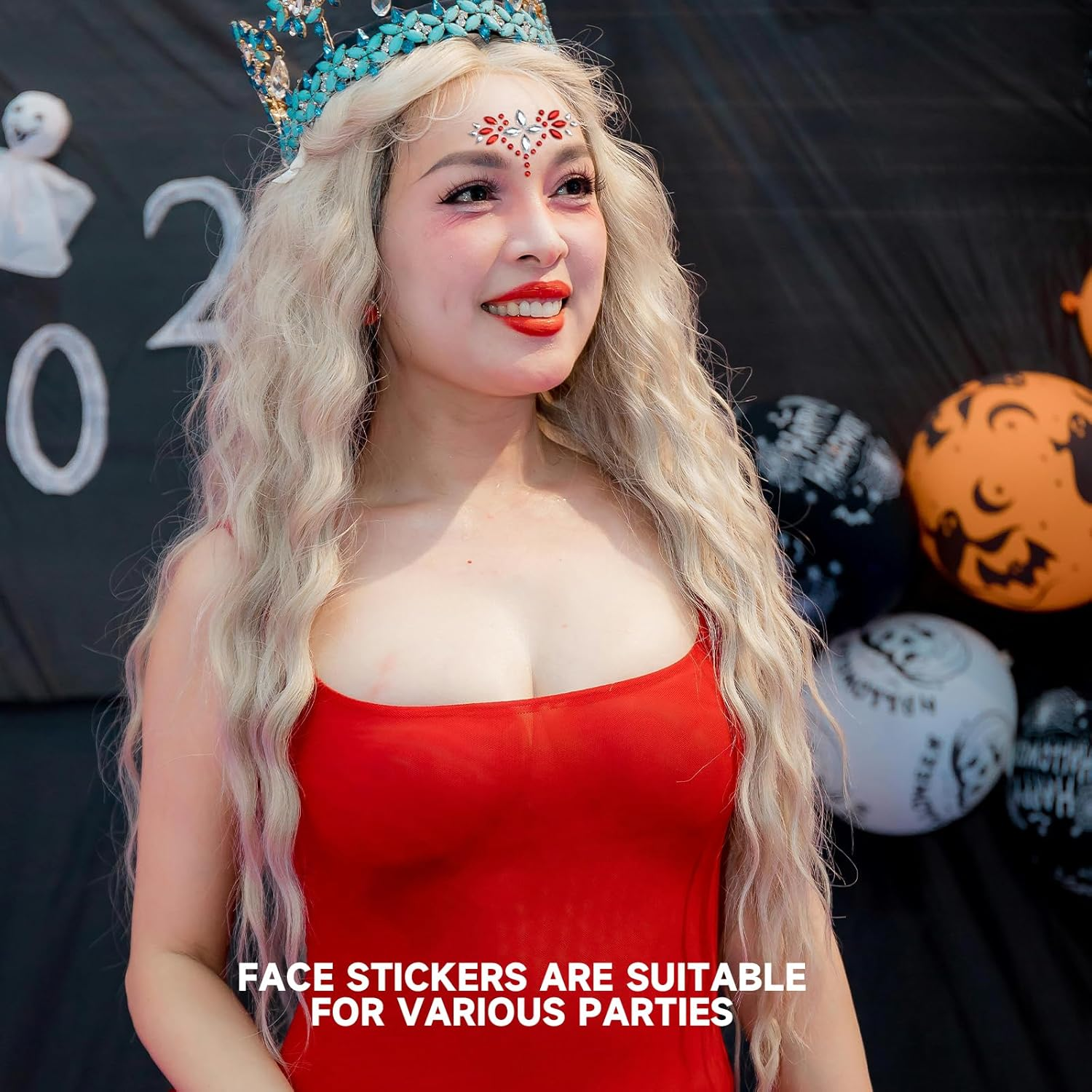 Xlihdzum 10 PCS Mermaid Face Gems Glitter,Rhinestone Rave Festival Face Stickers Jewels, Crystals Face Stickers for Eyes Face Body - Ideal for Creating a Stylish Bindi image number 4