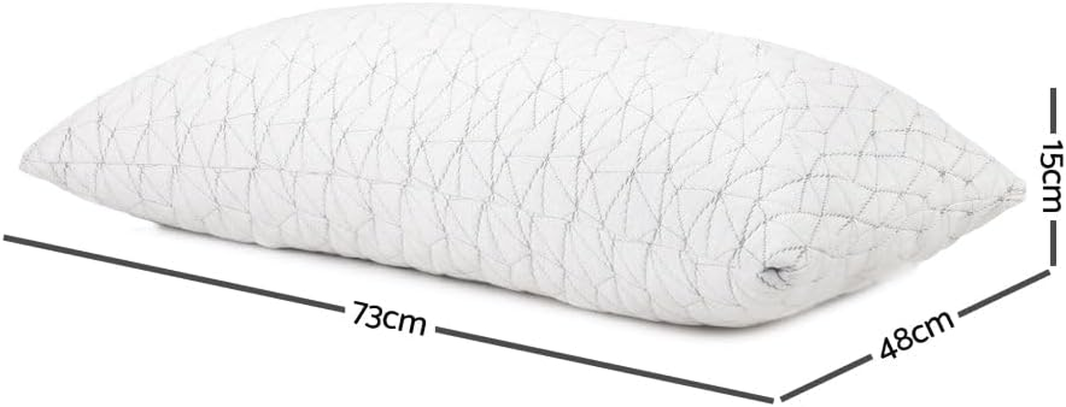 Giselle Bedding Set of 2 Single Memory Foam Pillow Gel Pillows for Sleeping Bed Hotel Cushion, Adjustable Shredded with Removable Washable Cover Back Side and Stomach Sleepers image number 2