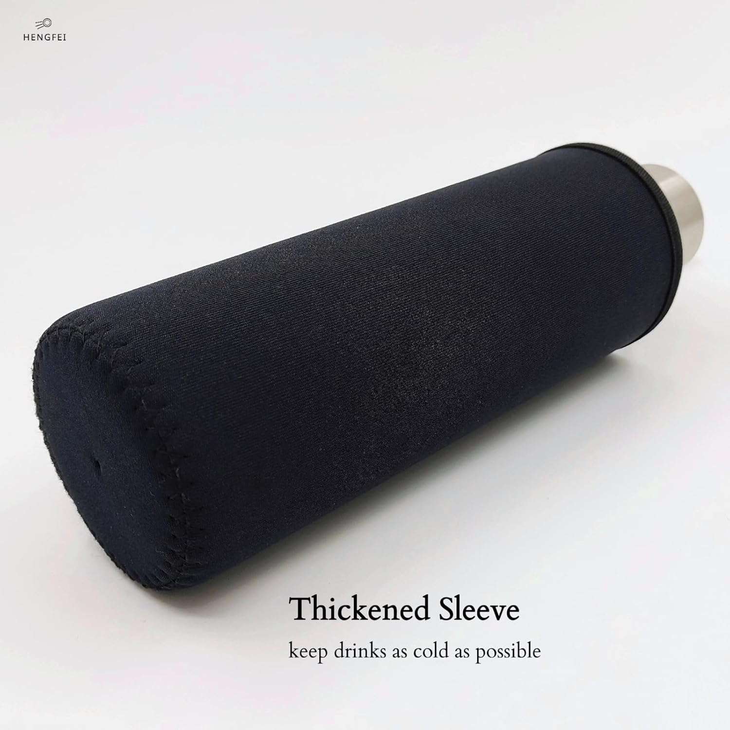 HENGFEI 550Ml Borosilicate Clear Glass Water Bottle with Stainless Steel Lid, Narrow Mouth (Black Sleeve) image number 6