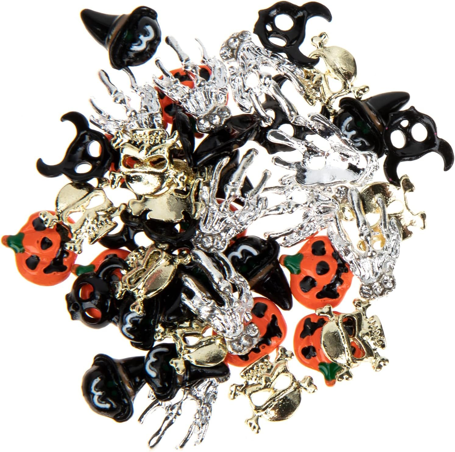 Minkissy 250Pcs Halloween Nail Art Charms DIY Nail Art Charms Halloween Decorations Supplies image number 4