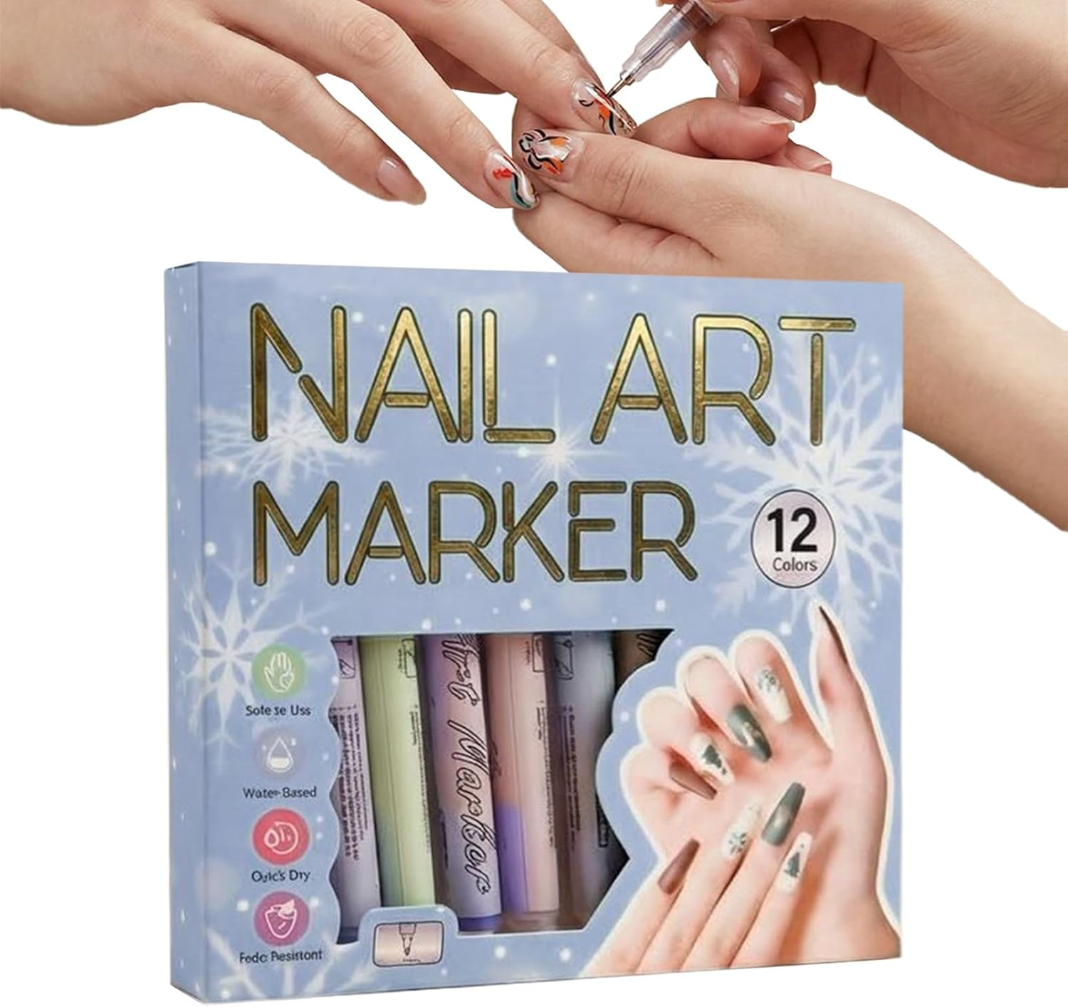 Nail Pens - High-Pigment Fine-Tip Cosmetics,Women Nail Painting Markers - for Home Talon Everyday Studio Hobbyists Mothers Professionals Beginners image number 4