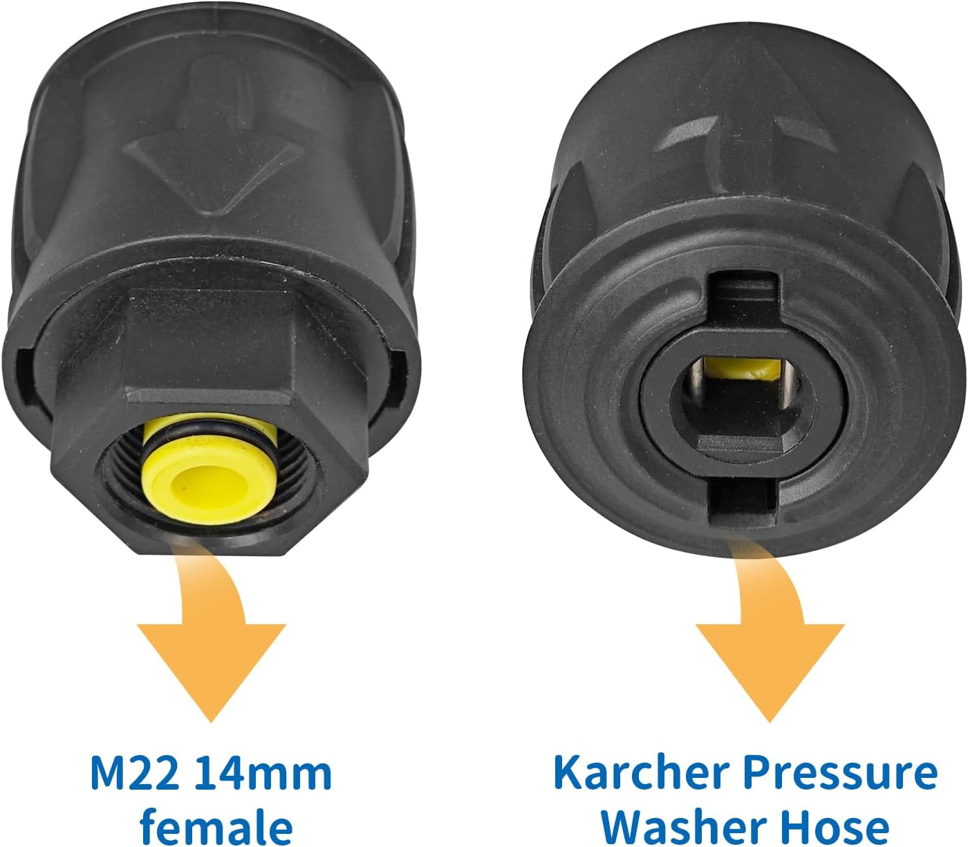 2 Pack Coupling Union a M22 14MM Hose Adaptor for Karcher Quick Connect Adapter Pressure Washer Hose Fittings image number 6