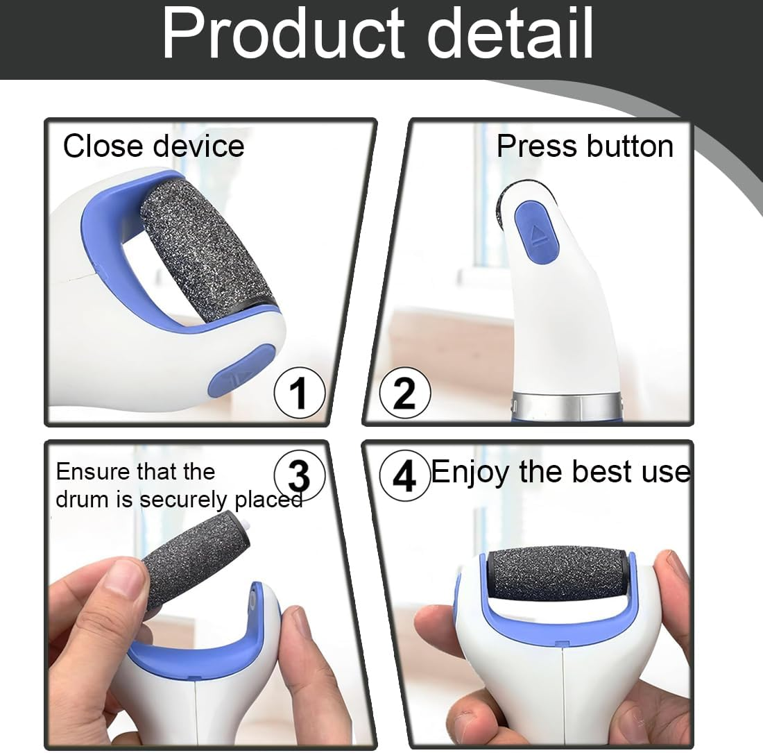 OUDQFCJ Pack of 8 Replacement Rollers, Extra Coarse Refills, Compatible with Scholl Velvet Smooth for Scholl Callus Remover, Pedicure, Foot Care Set for Removing Hard Skin