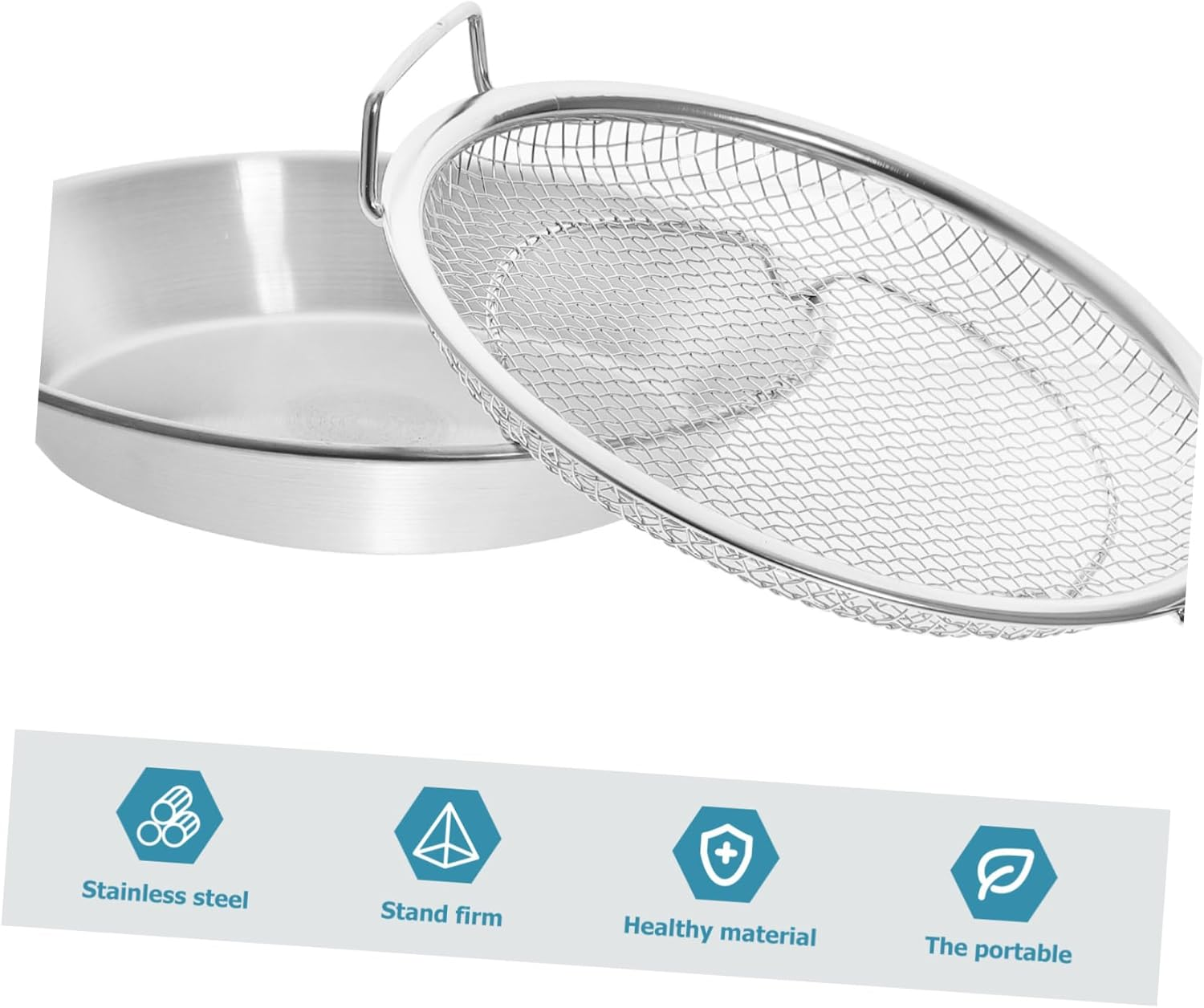 CIYODO Fried Foods Plate Drain Rack Snack Storage Tray Stainless Steel Food Holder Barbecue Plate image number 1