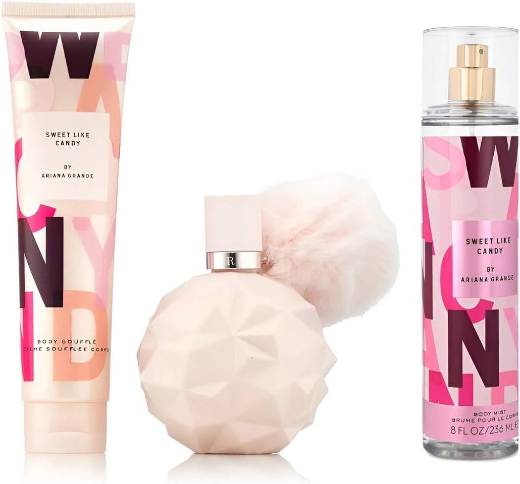Sweet like Candy by Ariana Grande for Women - 3 Pc Gift Set 3.4Oz EDP Spray, 3.4Oz Body Souffle, 4Oz Body Mist image number 2