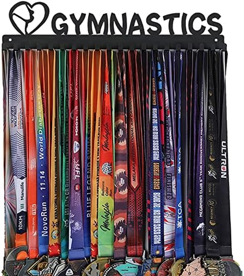Goutoports Medal Holder Display Hanger - Personalized Medal Wall Hanger for Sport Race Runner Sturdy Black Steel Metal over 60 Medals Easy to Install (06 Gymnastics) - 06 Gymnastics image number 5