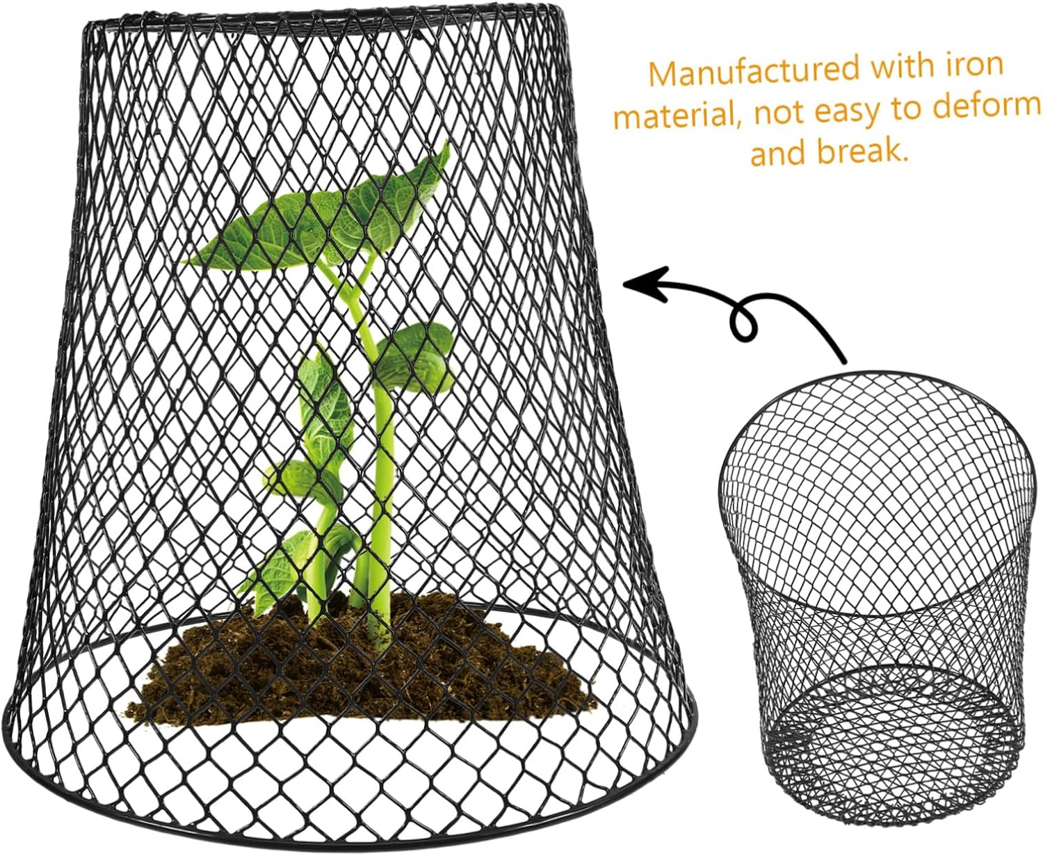 5Pcs Sturdy Iron Plant Protector Mesh Cover for Garden Wire Flowerpot Cage Plant Supply image number 1