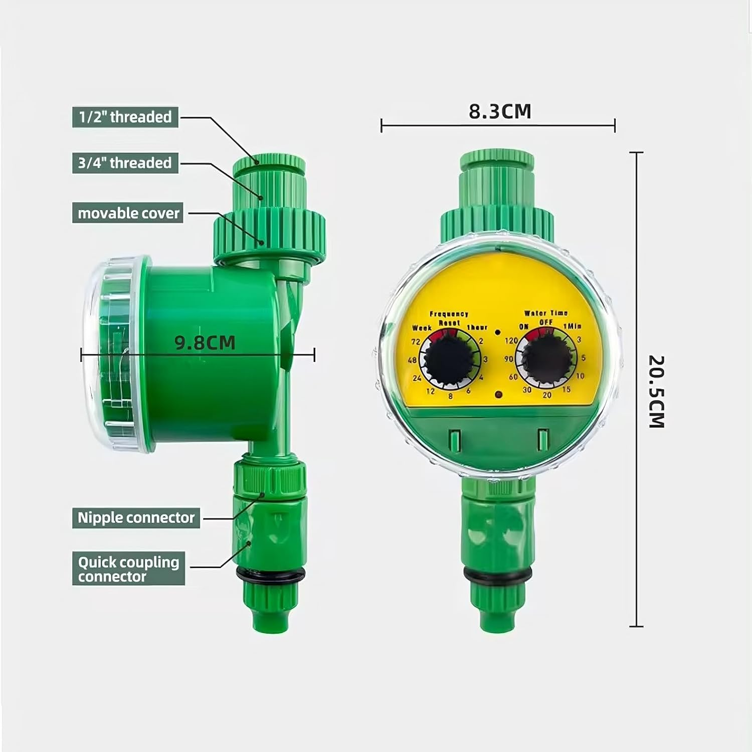 Automatic Watering Timer for Garden, Balcony, Greenhouse and Outdoor Plants with Weekly and Daily Programmes (Dual Dial) image number 6