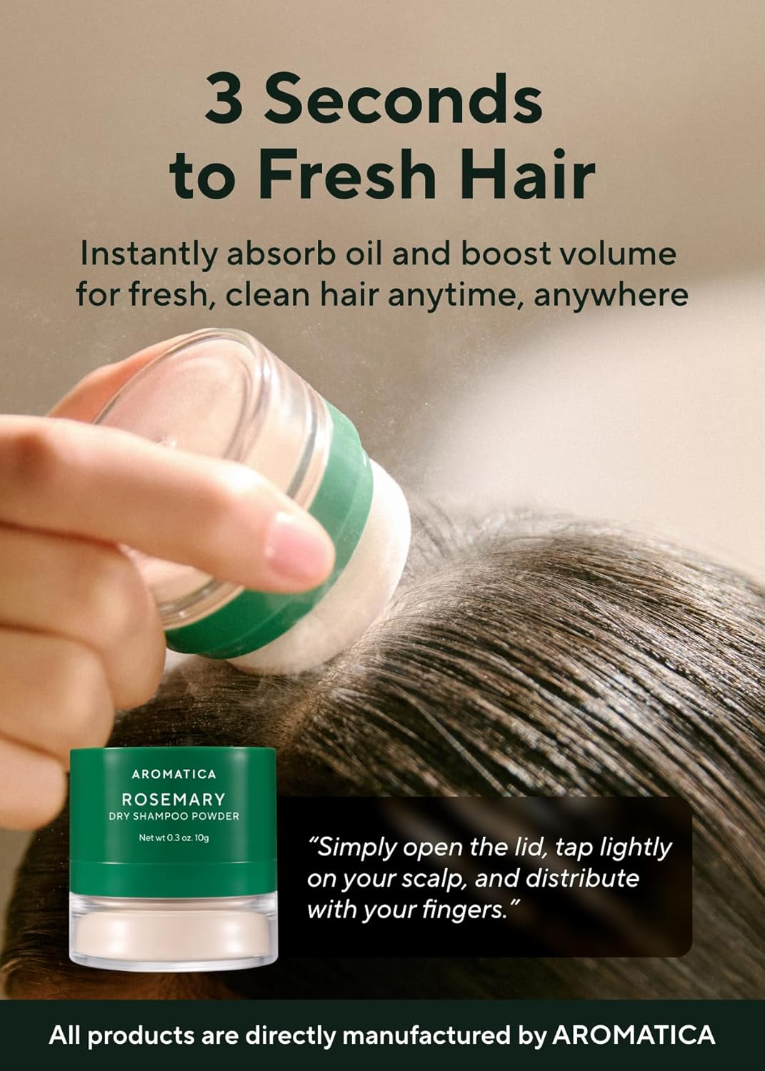 AROMATICA - Rosemary Dry Shampoo Powder 10G image number 4