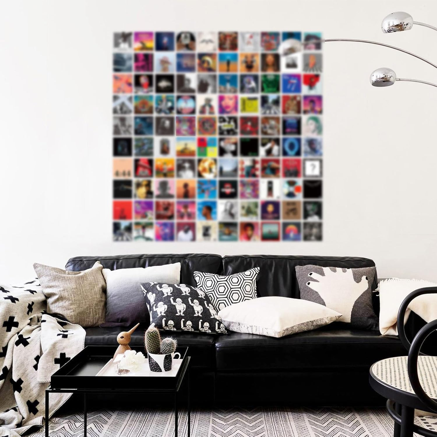 ART&middot;ZONE 100 Pcs 5X5 Inch Wall Collage Kit for Room, Album Cover and Music Posters, Rapper and Band Wall Art for Bedroom image number 1