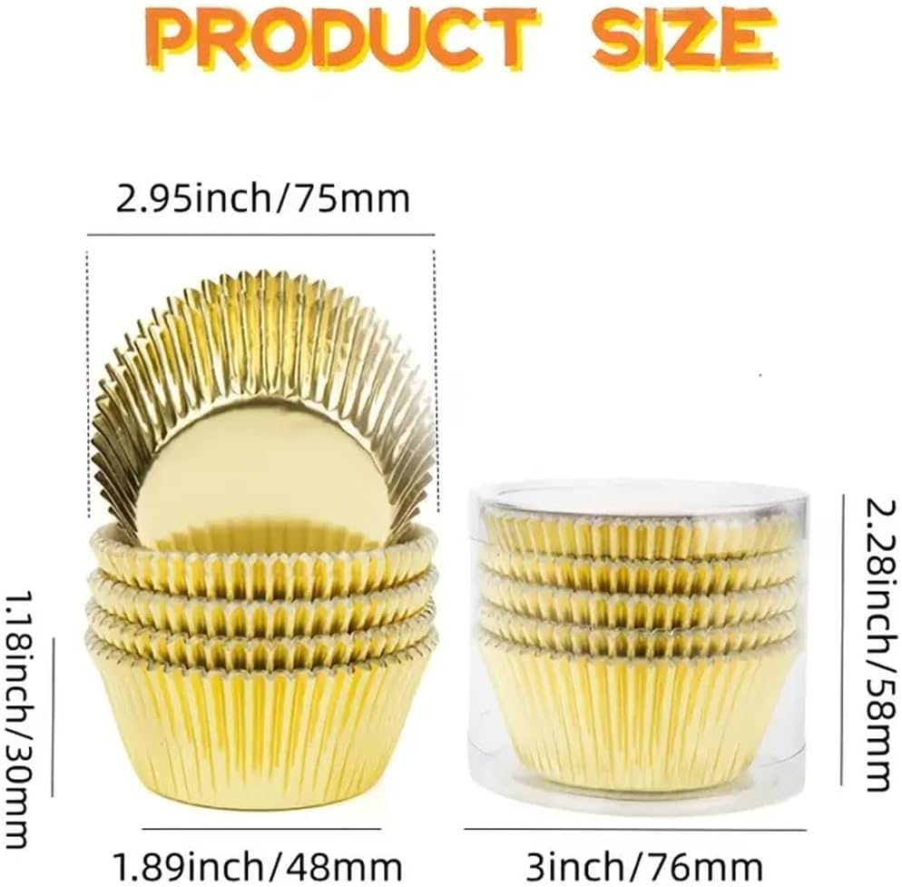 AIMALL 200 Pcs Premium Baking Cups, 2.95 Inch, Thick Aluminum Foil, Oil-Proof Cupcake Liners in 8 Colours