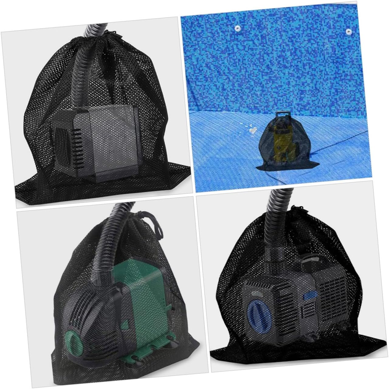 Pump Filter Bag with Drawstring Large Mesh for Outdoor Use Reusable Polyester Filter Media Bag for Water Pump Protection and Clean Water Filtration image number 1