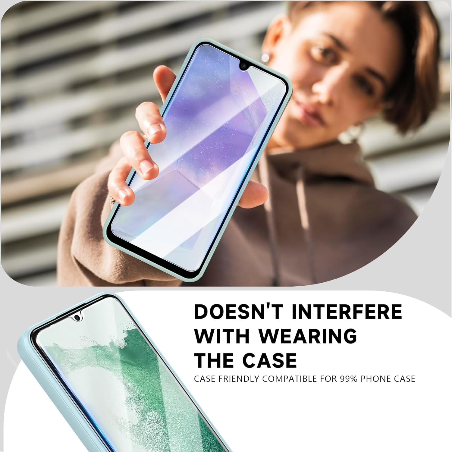 3 Pack Compatible for Samsung Galaxy A56 5G Tempered Glass Screen Protector,9H Hardness,High Definition Anti-Scratch Bubble Free image number 1