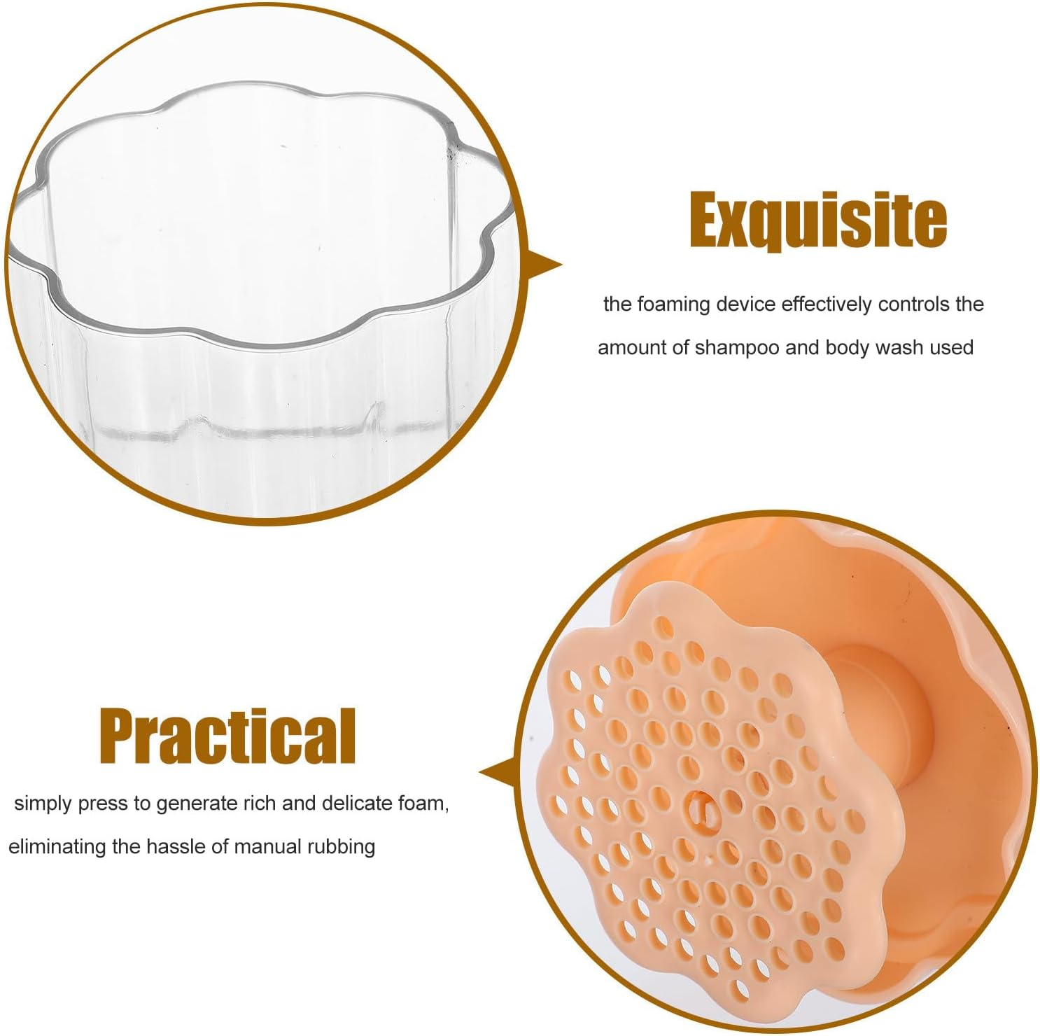 HEANUJJ 2Pcs Face Wash Foam Maker Pump Dispenser Bottles for Shampoo and Body Wash, Manual Portable Facial Cleanser Frother for Travel and Daily Beauty Care image number 6