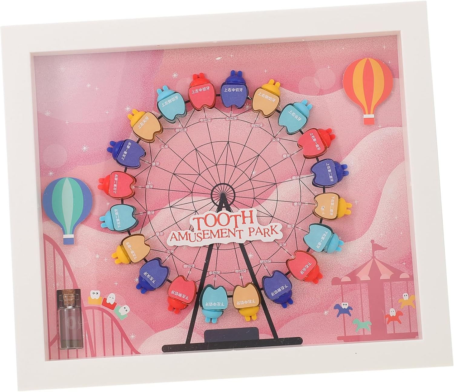 KOMBIUDA Tooth Keepsake Box Adorable Ferris Wheel Design for Boys Storage for Newborn Teeth Memories Lightweight and Compact Organizer image number 4