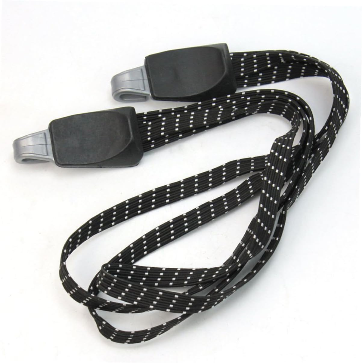 CATIEBYE Elastic Hooks Rope Luggage Straps for Suitcases Bungee Cords Hooks Black White