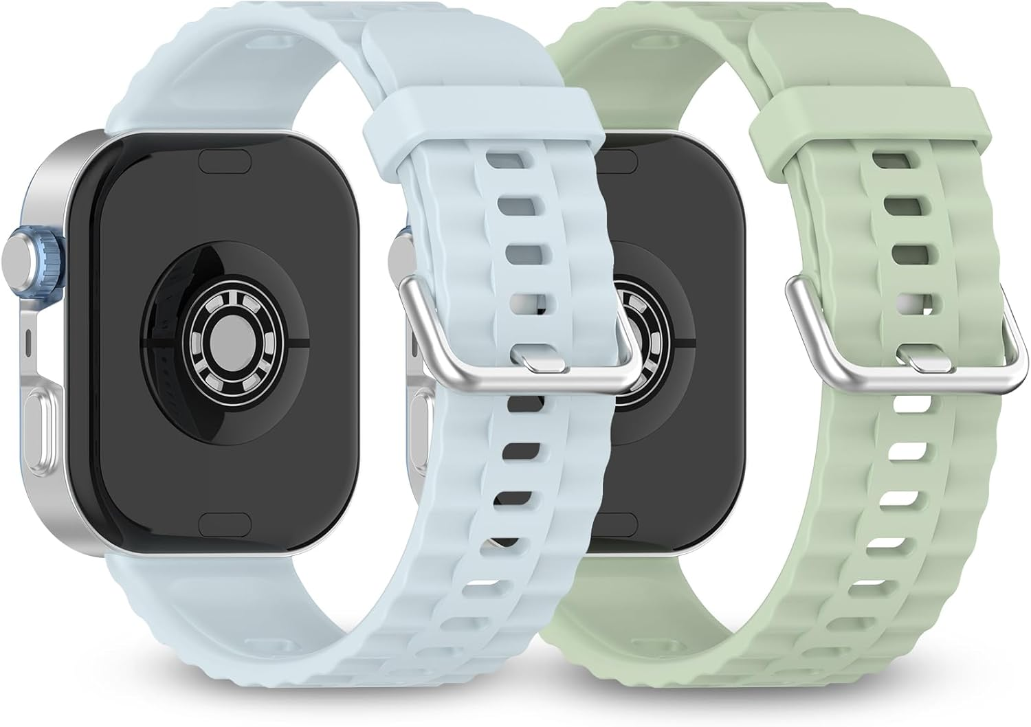 Dhwgang 2 Silicone Bands Compatible with Huawei Watch Fit 4 Pro / Fit4 / Fit3 Smartwatch Replacement Wristbands, Soft, Comfortable, Waterproof, Breathable, Sports Watch Strap Accessories - Black  Navy image number 3