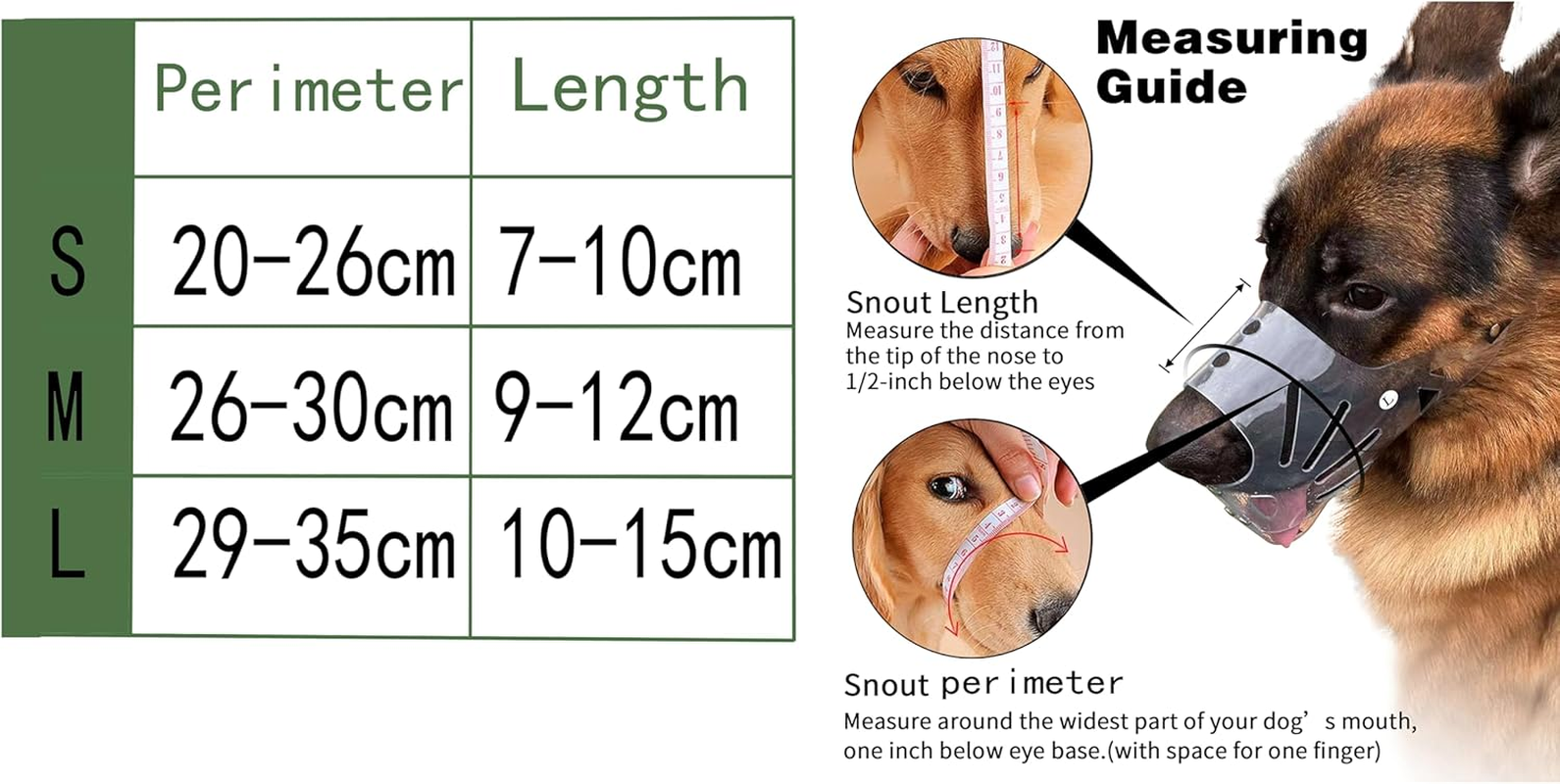 Muzzle for Dogs, Transparent PVC for Large Dogs, Dogs Can Panting, Eating and Drinking, Prevents Biting and Browsing Wild Animals, Comfortable, Breathable (L) image number 1