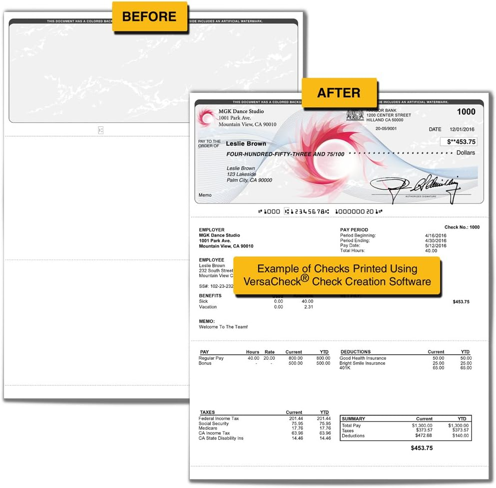 Versacheck Valuechex - 110 Blank Business Voucher Checks - Grey Prestige - 110 Sheets Form #1000 - Check on Top image number 1