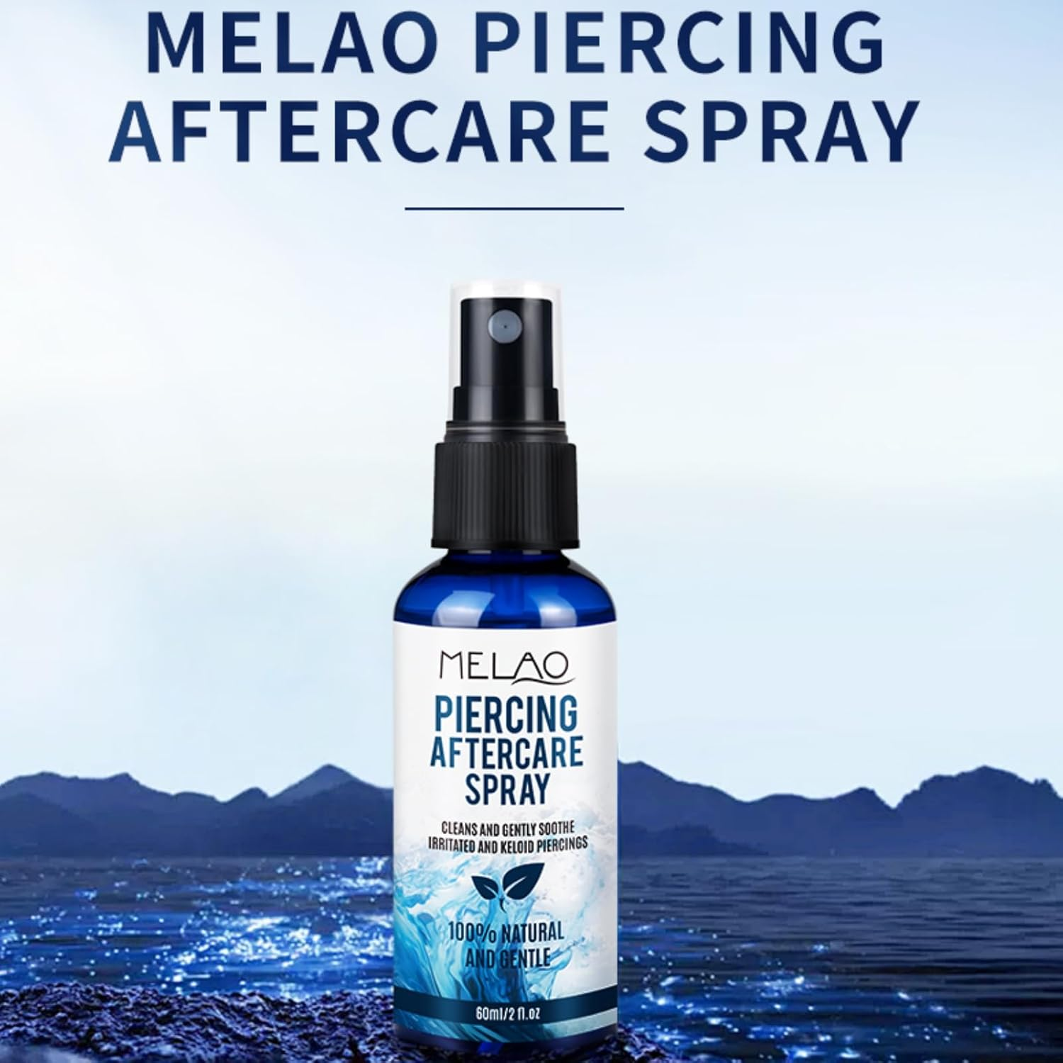 Piercing Aftercare Spray - 60Ml, for Cleansing & Comfort with Sea Salt, Aloe Vera and Rosemary. Suitable for Ear, Nose, Lip, Eyebrow, Belly & Body Piercings. image number 3