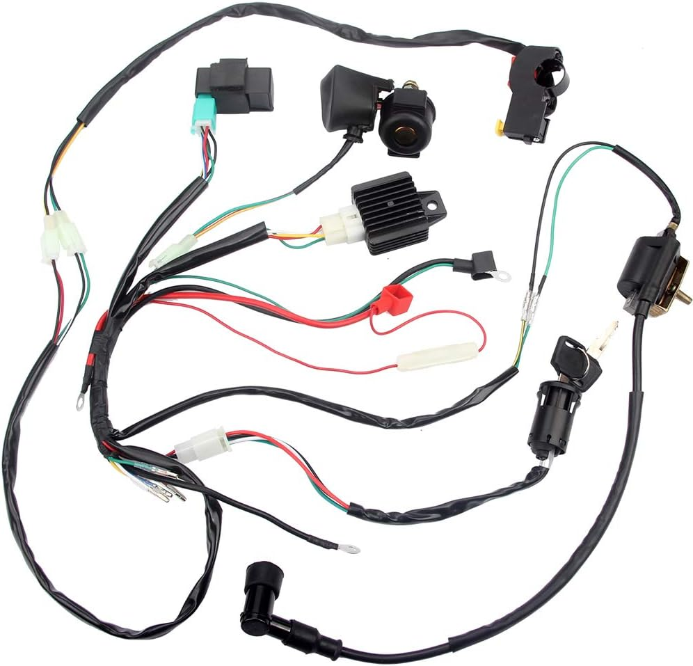 Electric Start Engine Wiring Harness Coil CDI Solenoid Relay For50Cc 70Cc 110Cc 125Cc 4 Stroke ATV Pit Quad Dirt Bike Go Kart Scooter Buggy image number 3