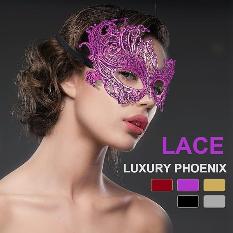 Masquerade Mask for Couples Lace Eye Mask Venetian Halloween Mask Party Ball Prom Mask Costume Mardi Gras Mask image number 6