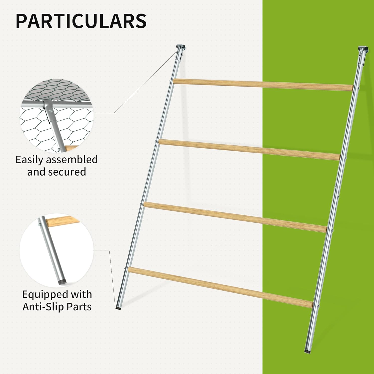 YUMEKA Chicken Roosting Ladder,Chicken Perch for Coop,Chick Roosting Bars, Cock Coop Toys, Suitable for Chicken Run and Chicken Perch, Backyard Poultry, Farm Roost Toys for Hen 55.1' L X 40.1' W image number 1