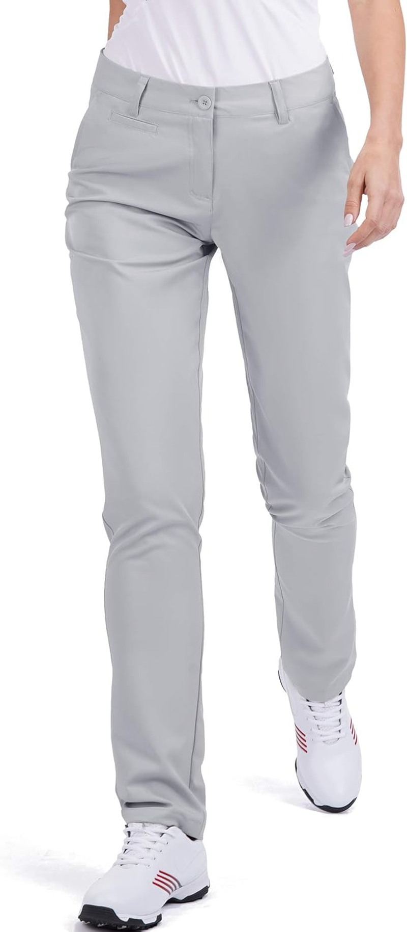 Women'S Golf Pants Stretch Straight Lightweight Breathable Twill Work Chino Ladies Pants