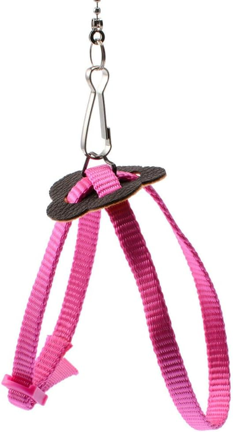 Parrot Bird Leash Adjustable Harness Pets anti Flying Outdoor Training Lead Rope Pink image number 1