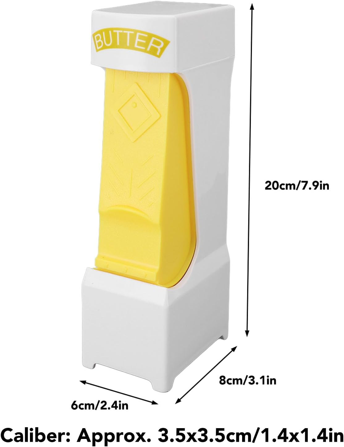 Stick Butter Cutter, ABS One Click Butter Cheese Dispenser Cutter with Stainless Steel Blade, Cheese Splitter Butter Slicer Suitable for Quickly Making Breakfast, Dinner, Bread, Cake, Cookies