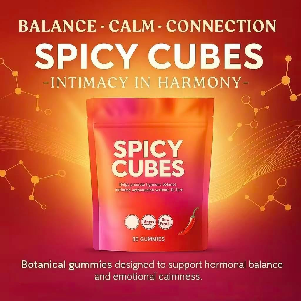 Spicy Blocks, Intimacy Gummies, Spicy Cubes Hot Peach Gummies,Calmness and Intimacy Wellness &ndash; 30 Gummies ,1 Pcs