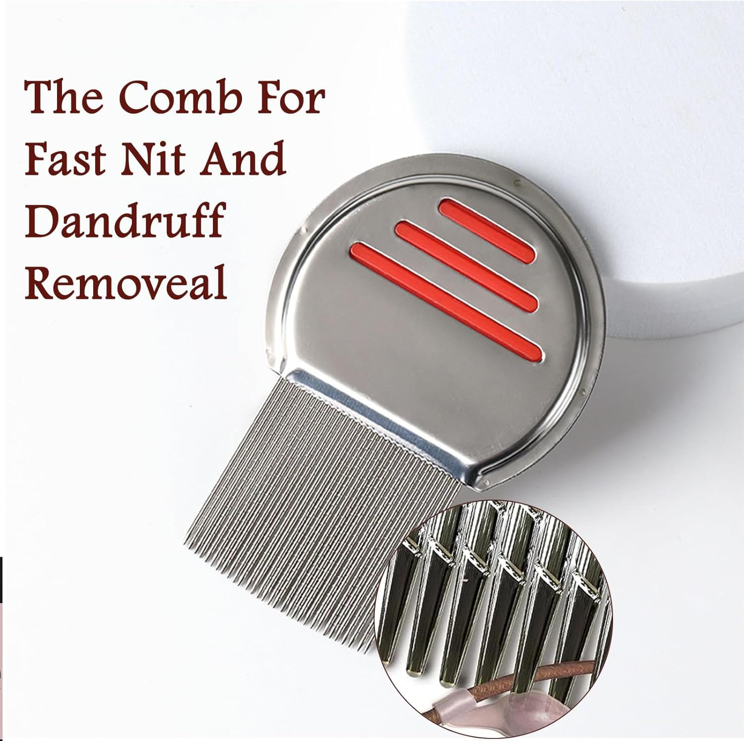 TELAIN 4 Pieces Scalp Care Combs Hollow Teeth for Dandruff Removal & Massage Brushes for a Healthy Scalp, Removal of Dirt and Dandruff, Brown, Red, Black & Blue (Set of 4) image number 3