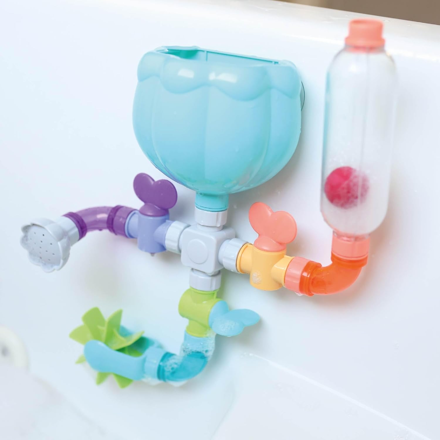 Nuby Wacky Water Works Pipes Bath Toy for 3 Year Olds image number 2