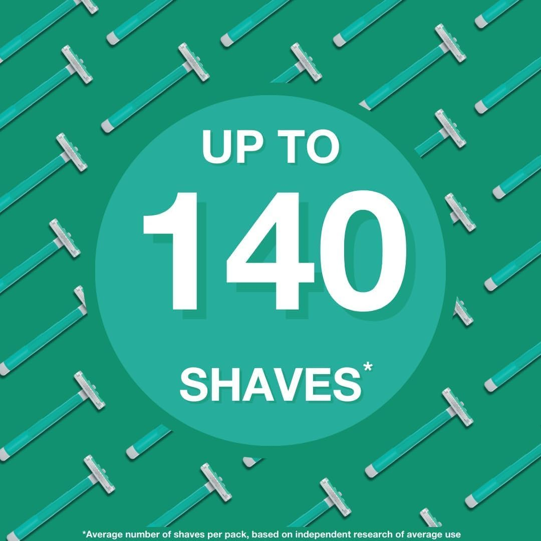 Schick - Exacta 2 for Men| Disposable Sensitive Razors | 18 Pack | Vitamin E | Push Clean | 2 Blade Precision | Non-Slip Rubber Grip image number 4