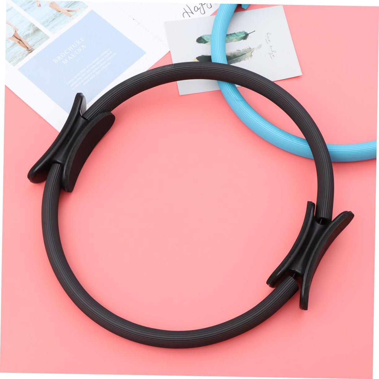 KOMBIUDA 1Pc Fitness Circle Ring Circle Exercises Pilates Circle Pilates Ring Yoga Pilates Exercise Circle Pilates Resistance Circle Workout Household Appliances Unbreakable Purple Balance - Black image number 5