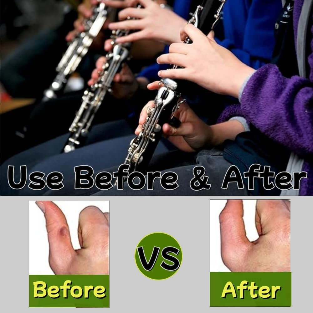 12 Pack Rubber Clarinet Thumb Rest Cushion Protector, Black, Soft Thumb Pads Fit for Most Clarinets image number 1