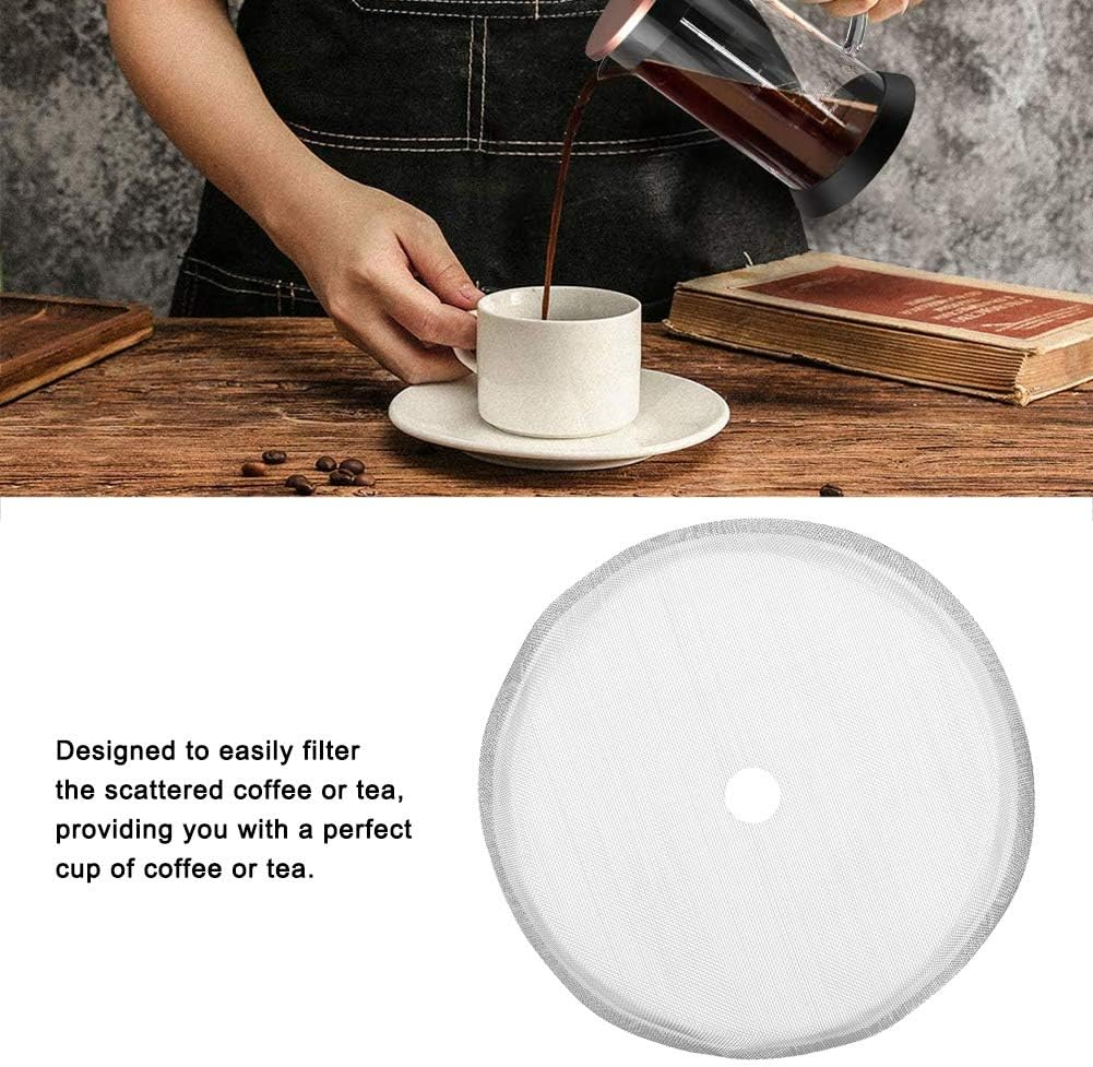 5Pcs 80 Mesh French Press Filter Stainless Steel Filter Screen Replacement for 350Ml French Press Coffee Maker image number 6