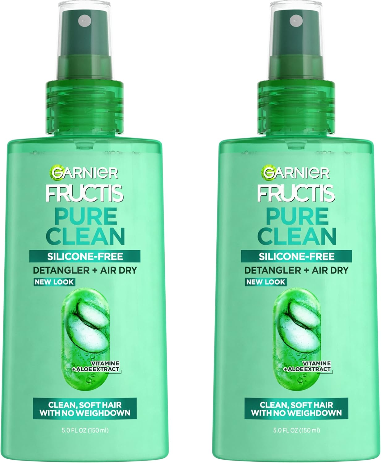 Garnier Fructis Pure Clean Detangler + Air Dry Spray, 5.0 Fl Oz, 2 Count (Packaging May Vary) image number 5