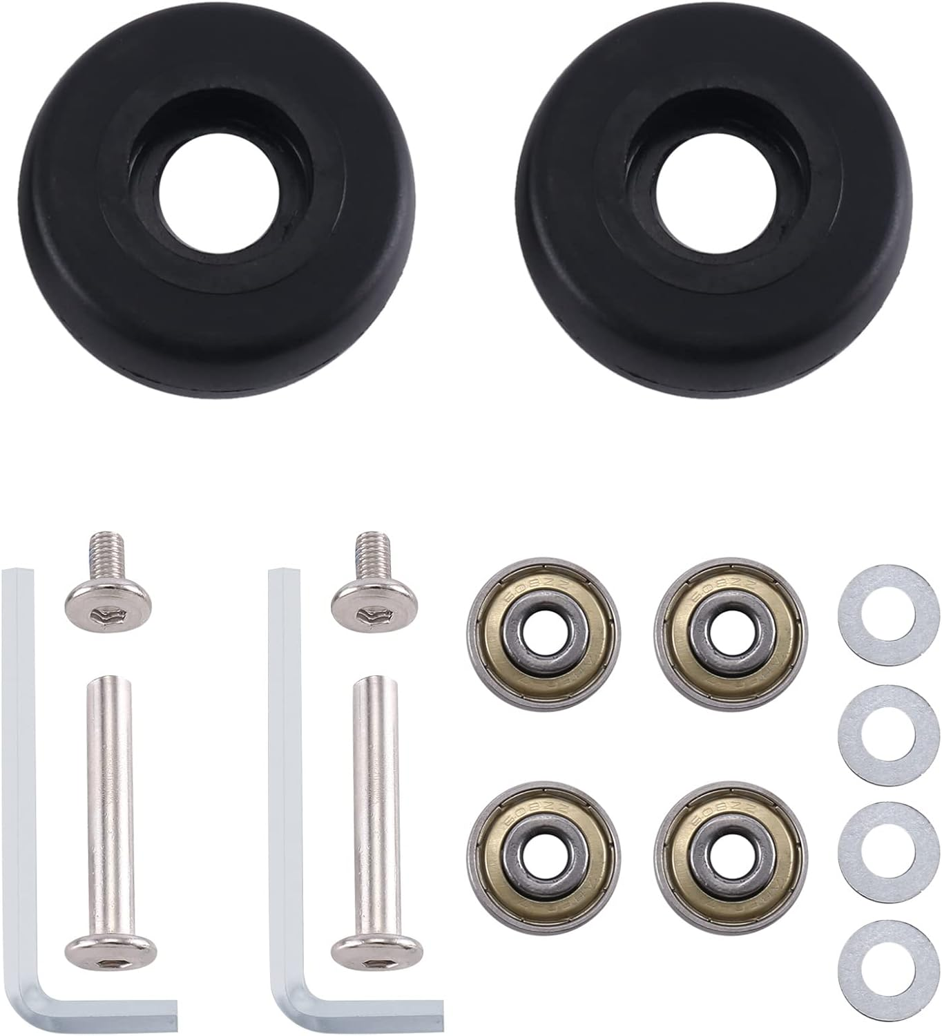 Tuperoymse 48Mm X18Mm 1 Pair Luggage Suitcase Replacement Wheels Axles Deluxe Repair Luggage Replacement Wheels Black